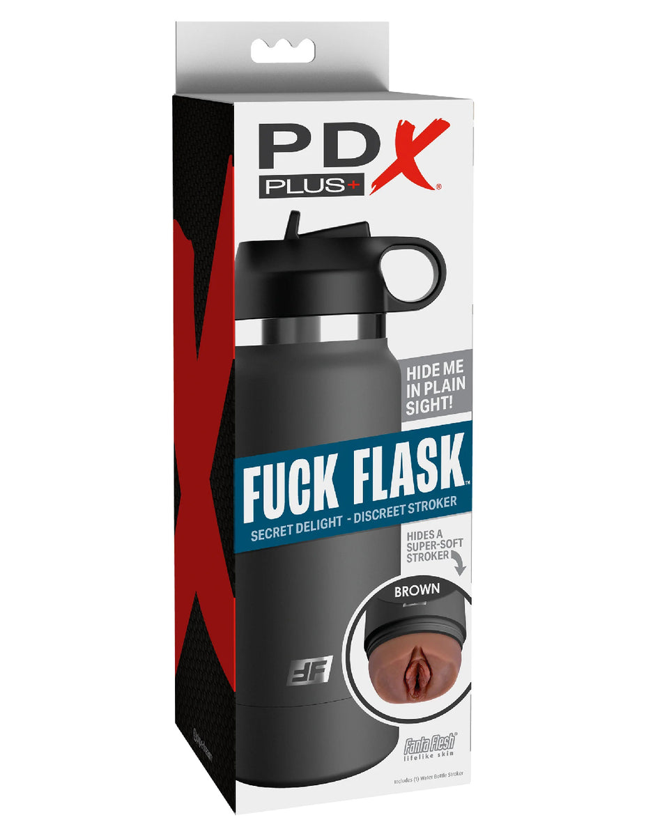 Fuck Flask - Secret Delight - Grey Bottle - Brown PDX Brands