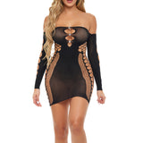 Diamond Drippin Dress - One Size - Black Pink Lipstick