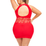 Rich B Phase Dress - Queen Size - Red Pink Lipstick