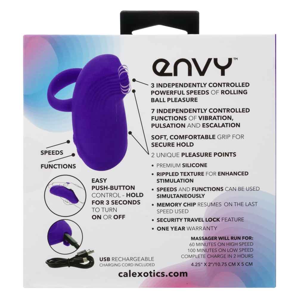 Envy Handheld Rolling Ball Massager - Purple CalExotics