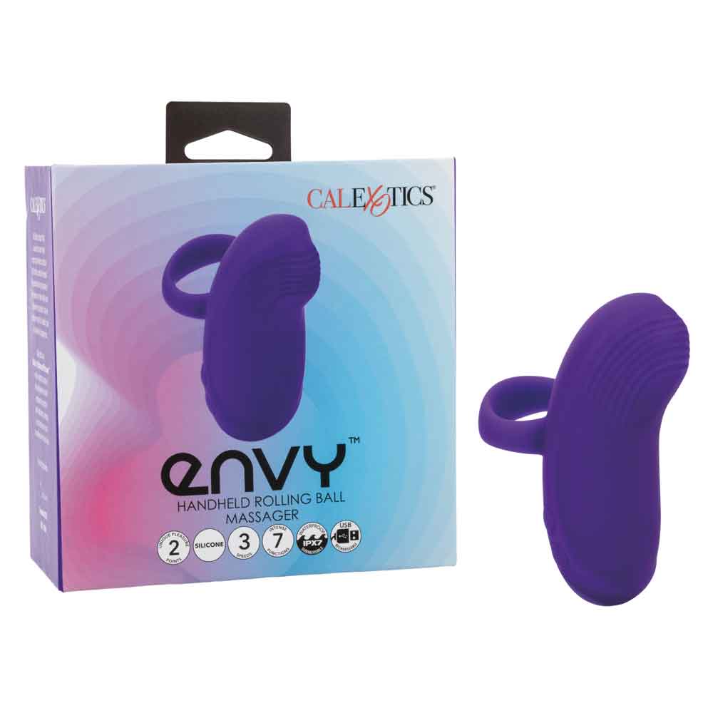 Envy Handheld Rolling Ball Massager - Purple CalExotics