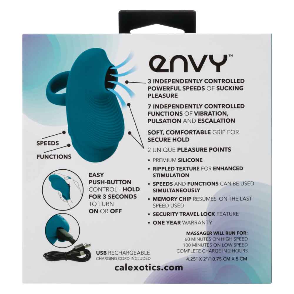 Envy Handheld Suction Massager - Blue CalExotics