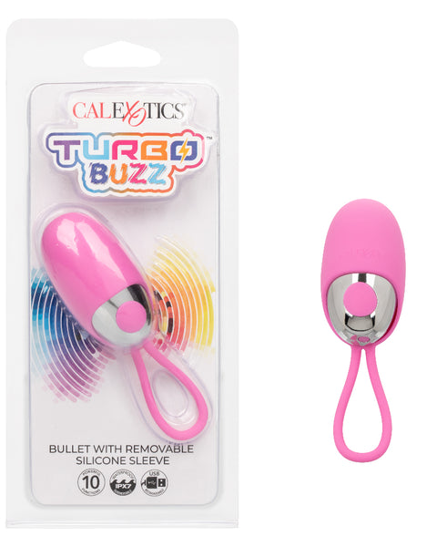 Turbo Buzz Bullet With Removable Silicone Sleeve - Pink CalExotics