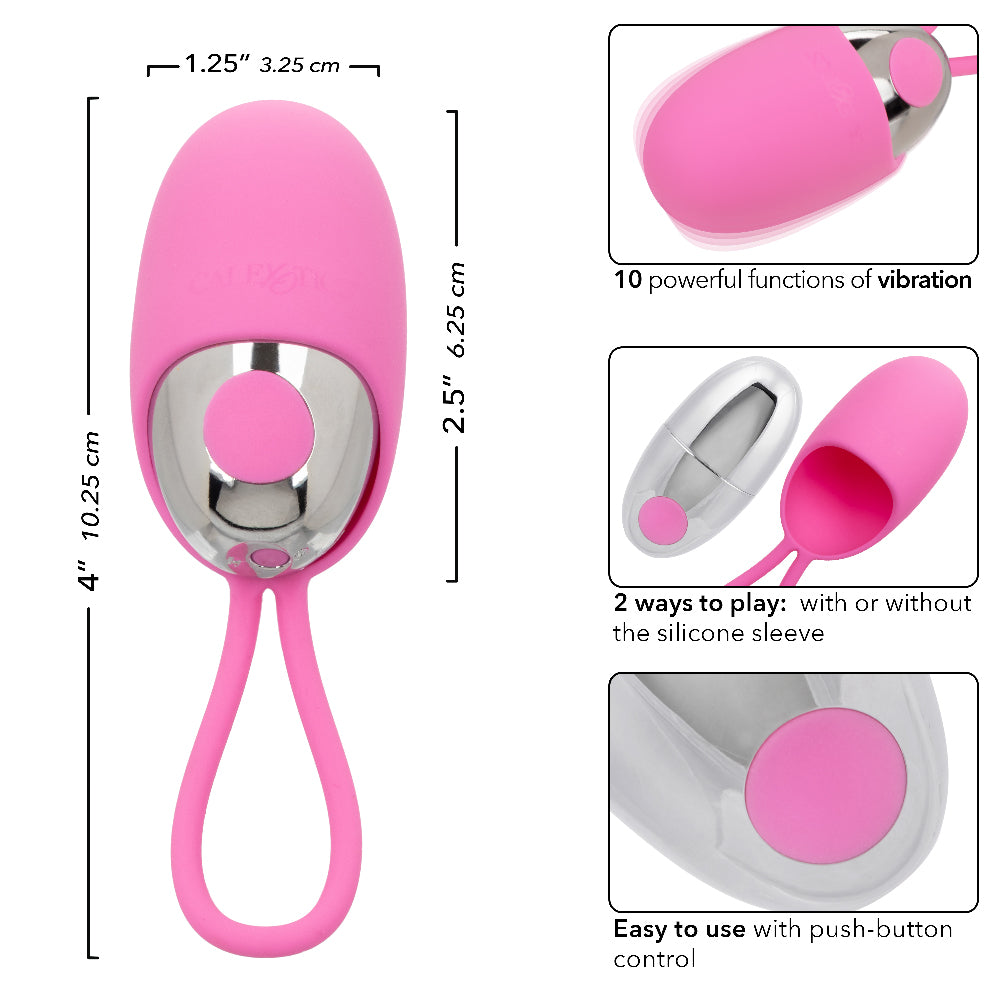 Turbo Buzz Bullet With Removable Silicone Sleeve - Pink CalExotics