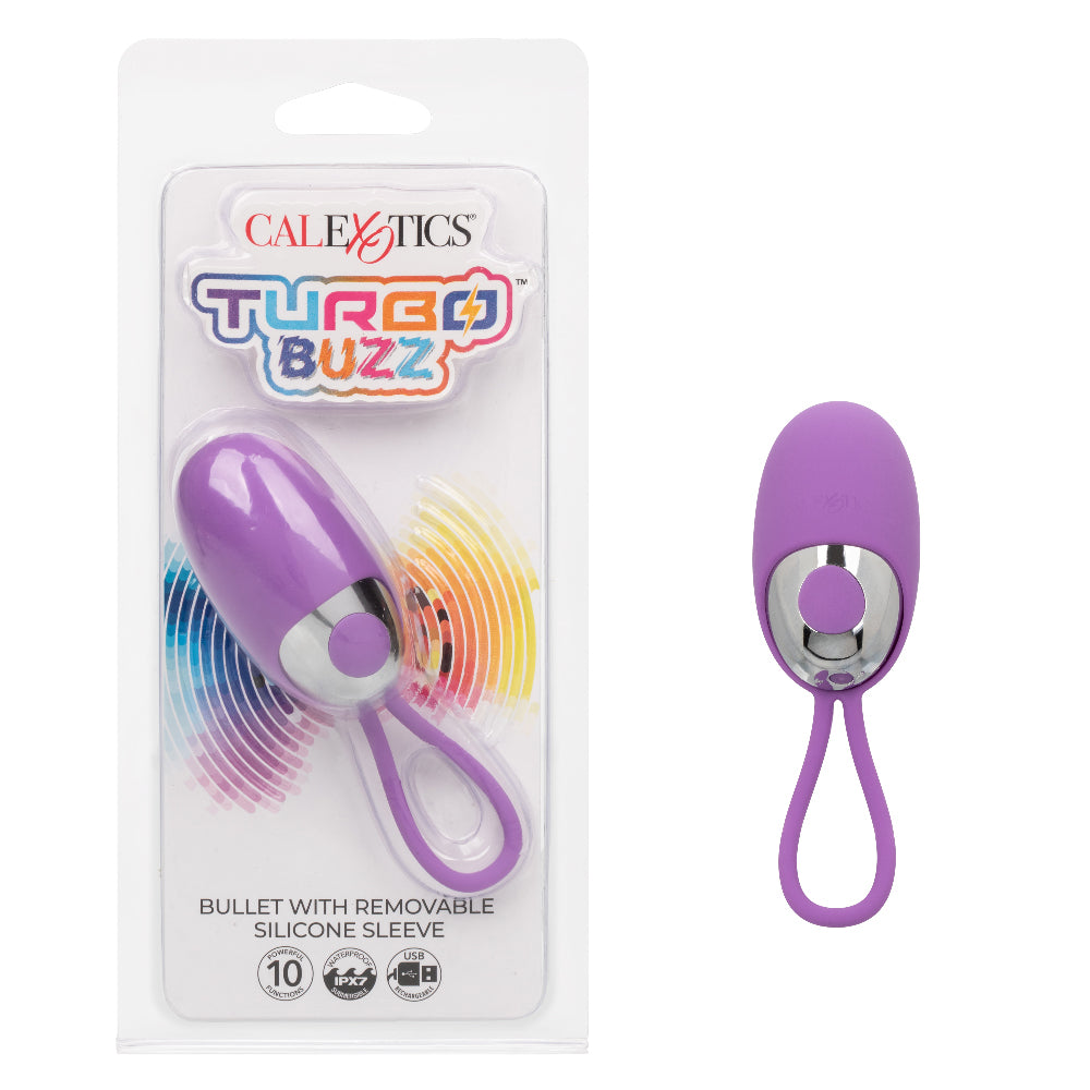 Turbo Buzz Bullet With Removable Silicone Sleeve - Purple CalExotics