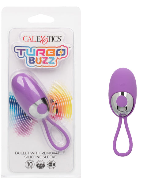 Turbo Buzz Bullet With Removable Silicone Sleeve - Purple CalExotics