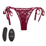 Remote Control Lace Thong Set - Burgundy CalExotics