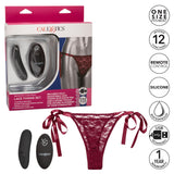 Remote Control Lace Thong Set - Burgundy CalExotics