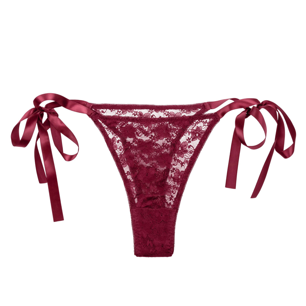 Remote Control Lace Thong Set - Burgundy CalExotics