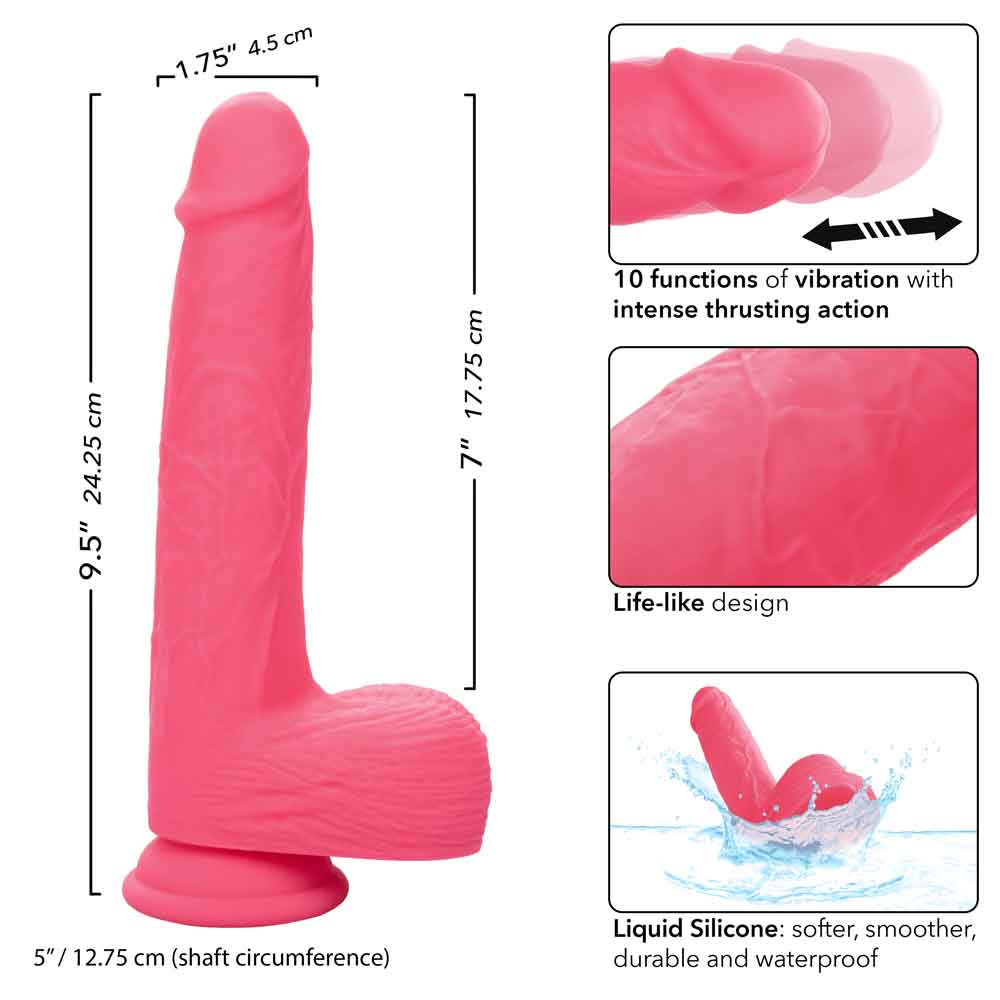 Rechargeable Rumbling and Thrusting Silicone Studs - Pink CalExotics