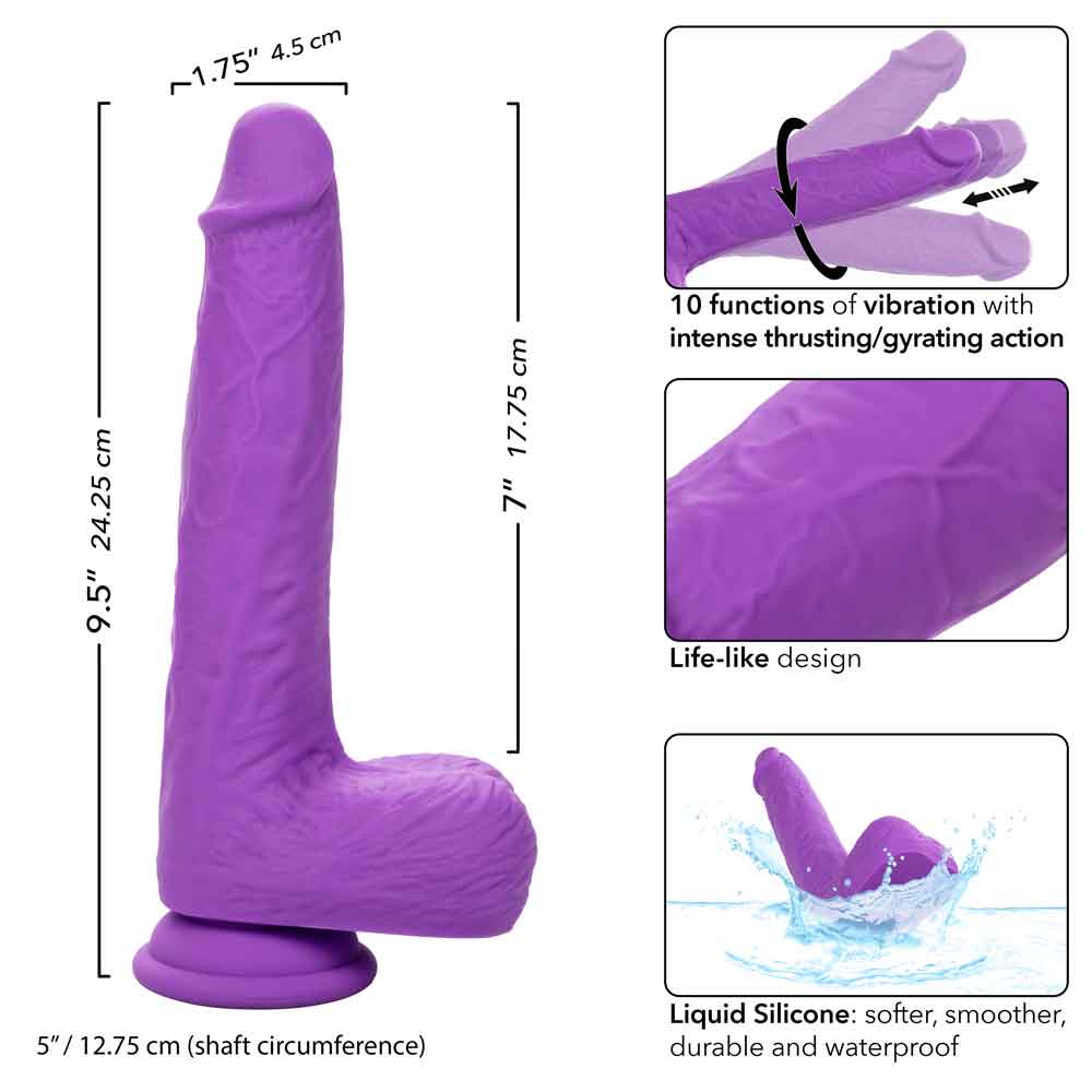 Rechargeable Gyrating and Thrusting Silicone Studs - Purple CalExotics