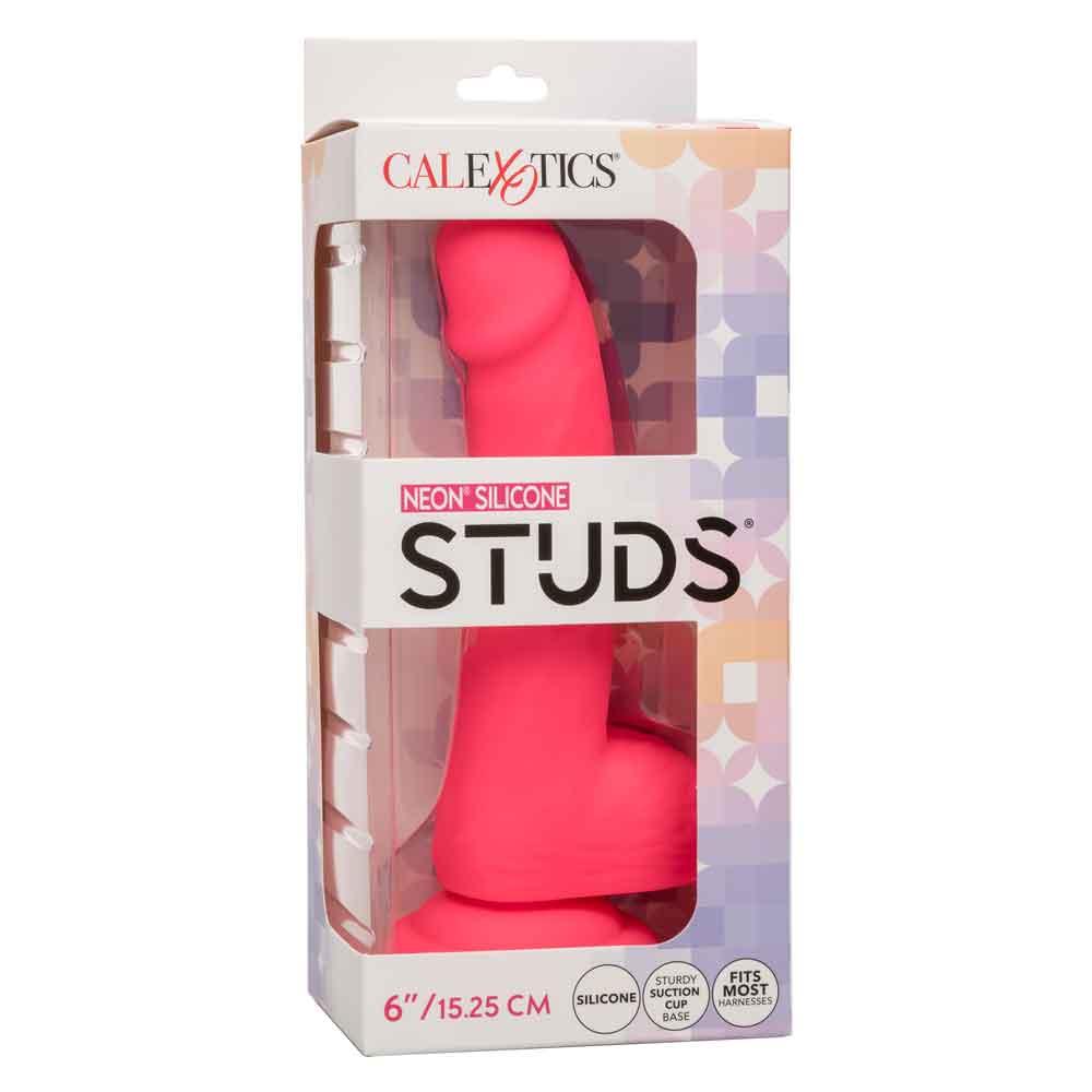 Neon Silicone Studs 6 Inch - Pink CalExotics