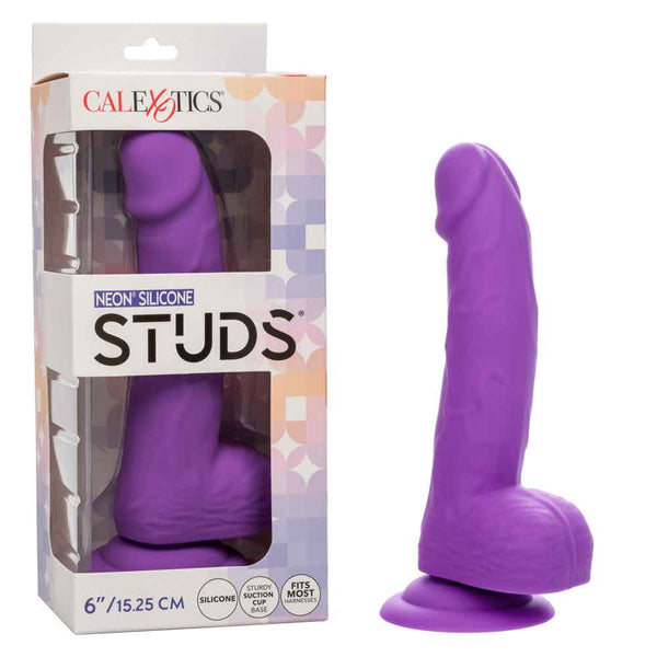 Neon Silicone Studs 6 Inch - Purple CalExotics