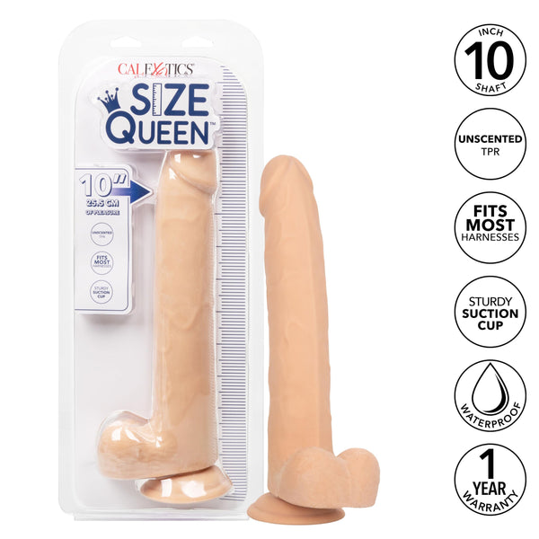 Size Queen 10 inch/25.5 Cm - Ivory CalExotics