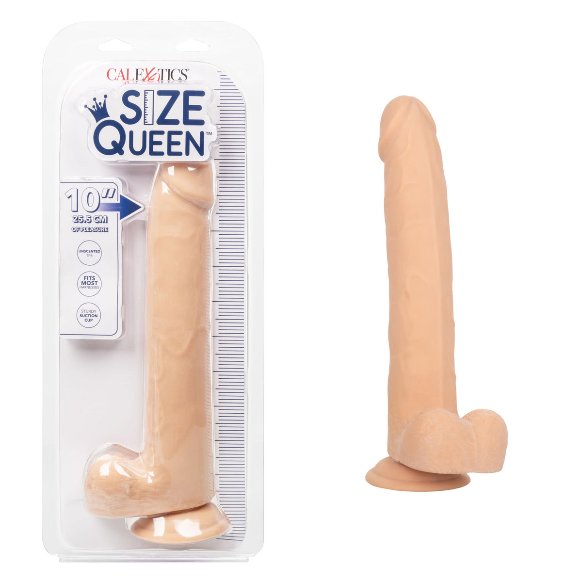 Size Queen 10 inch/25.5 Cm - Ivory CalExotics