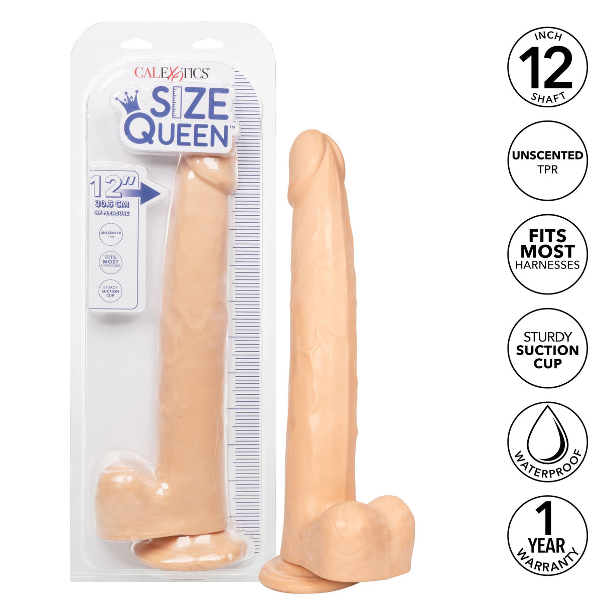 Size Queen 12 inch/30.5 Cm - Ivory CalExotics