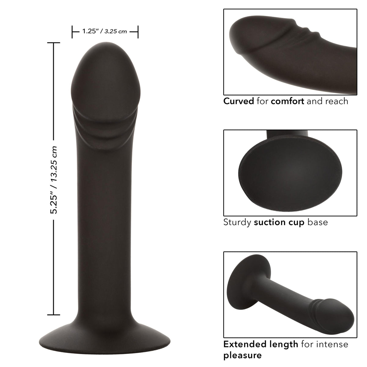 Silicone Curved Anal Stud - Black CalExotics