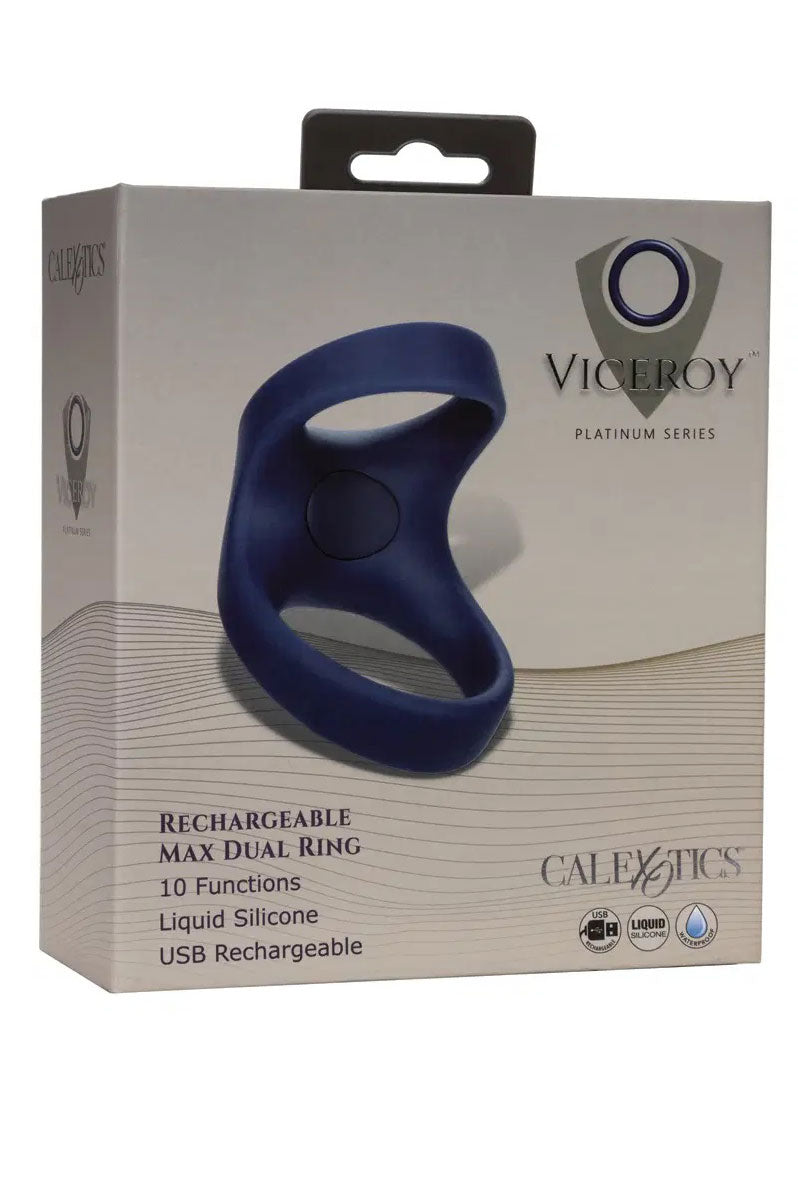 Viceroy Rechargeable Max Dual Ring - Blue CalExotics