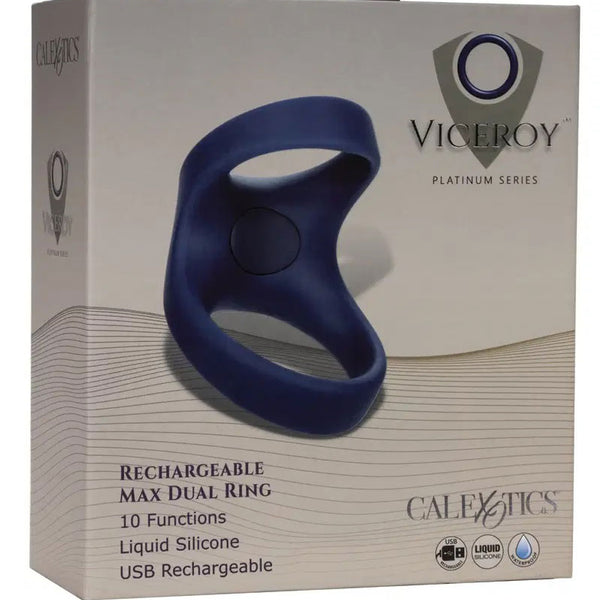 Viceroy Rechargeable Max Dual Ring - Blue CalExotics