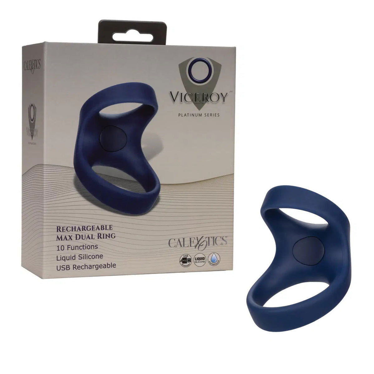 Viceroy Rechargeable Max Dual Ring - Blue CalExotics