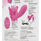 Venus Butterfly Silicone Remote Pulsating Venus G  - Pink CalExotics