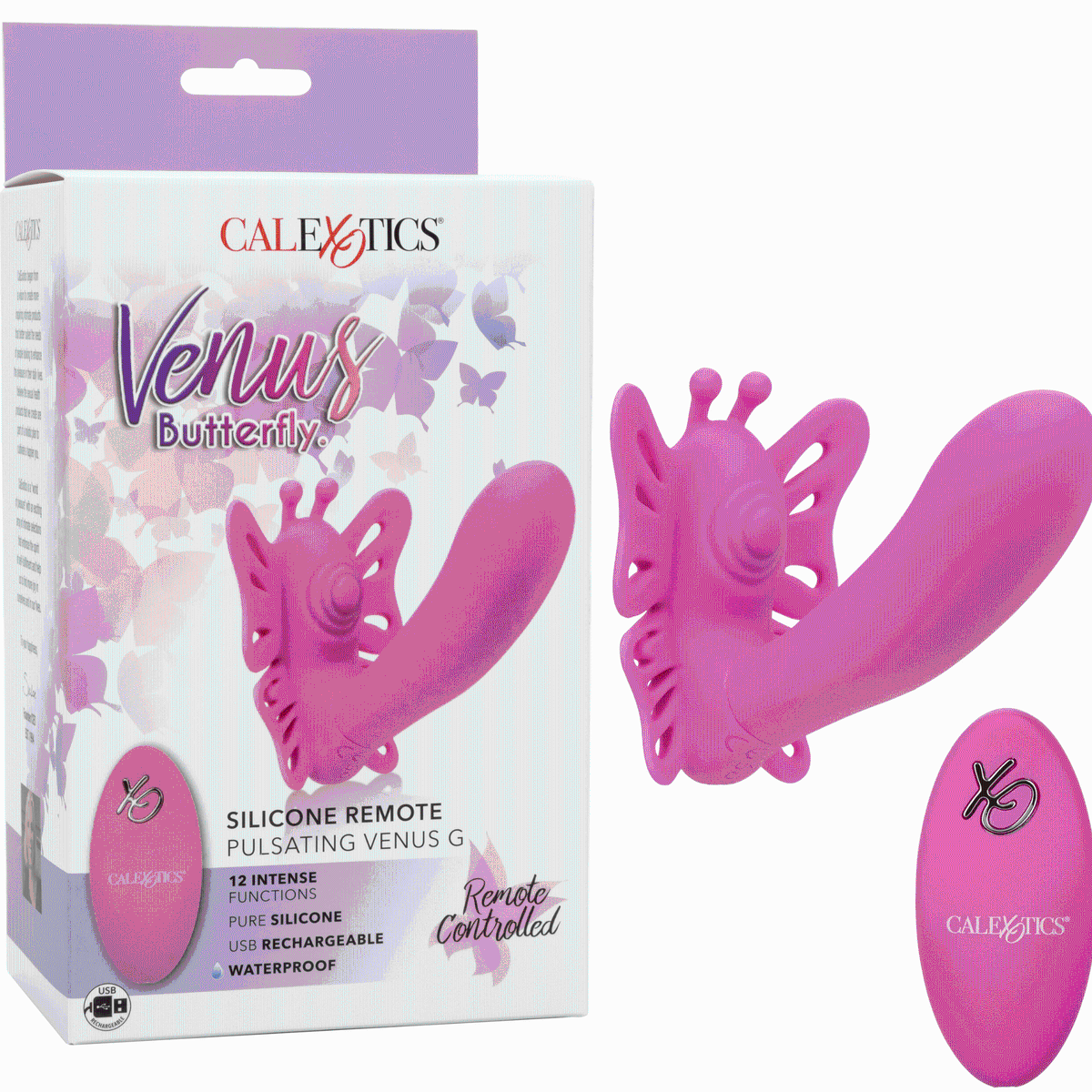 Venus Butterfly Silicone Remote Pulsating Venus G  - Pink CalExotics