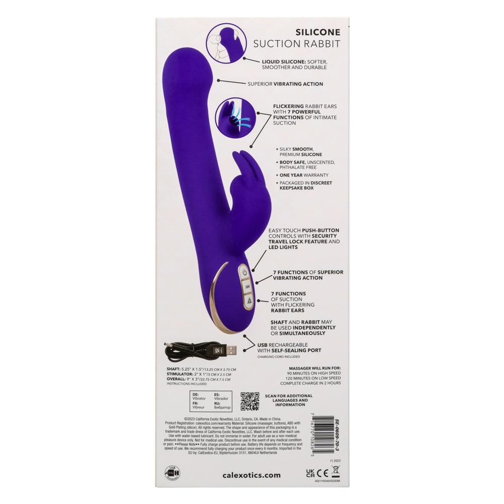 Jack Rabbit Signature Silicone Suction Rabbit -  Purple CalExotics