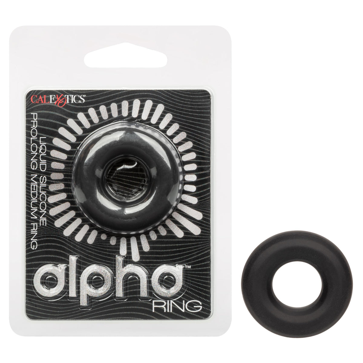 Alpha Liquid Silicone Prolong Medium Ring - Black CalExotics