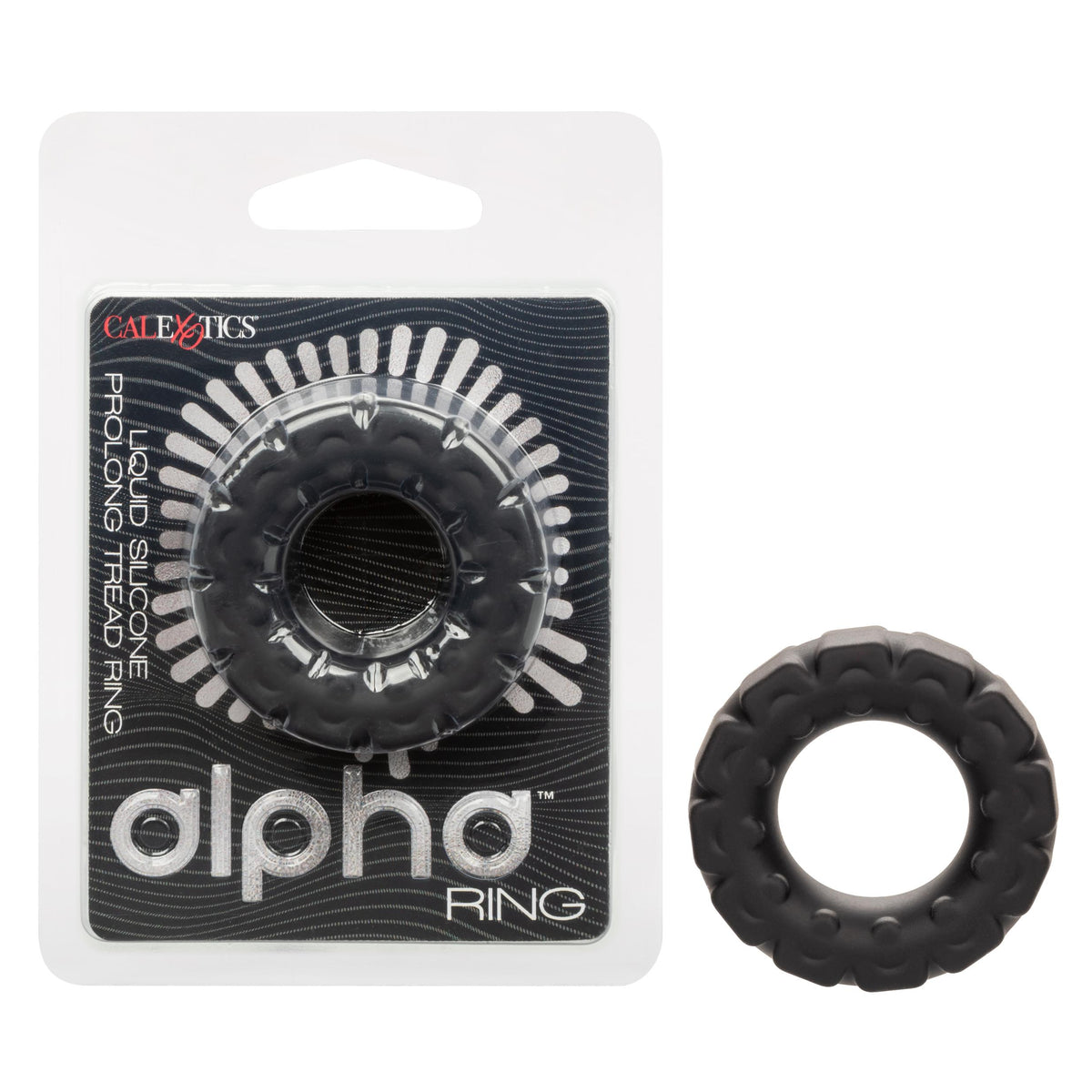 Alpha Liquid Silicone Prolong Tread Ring - Black CalExotics