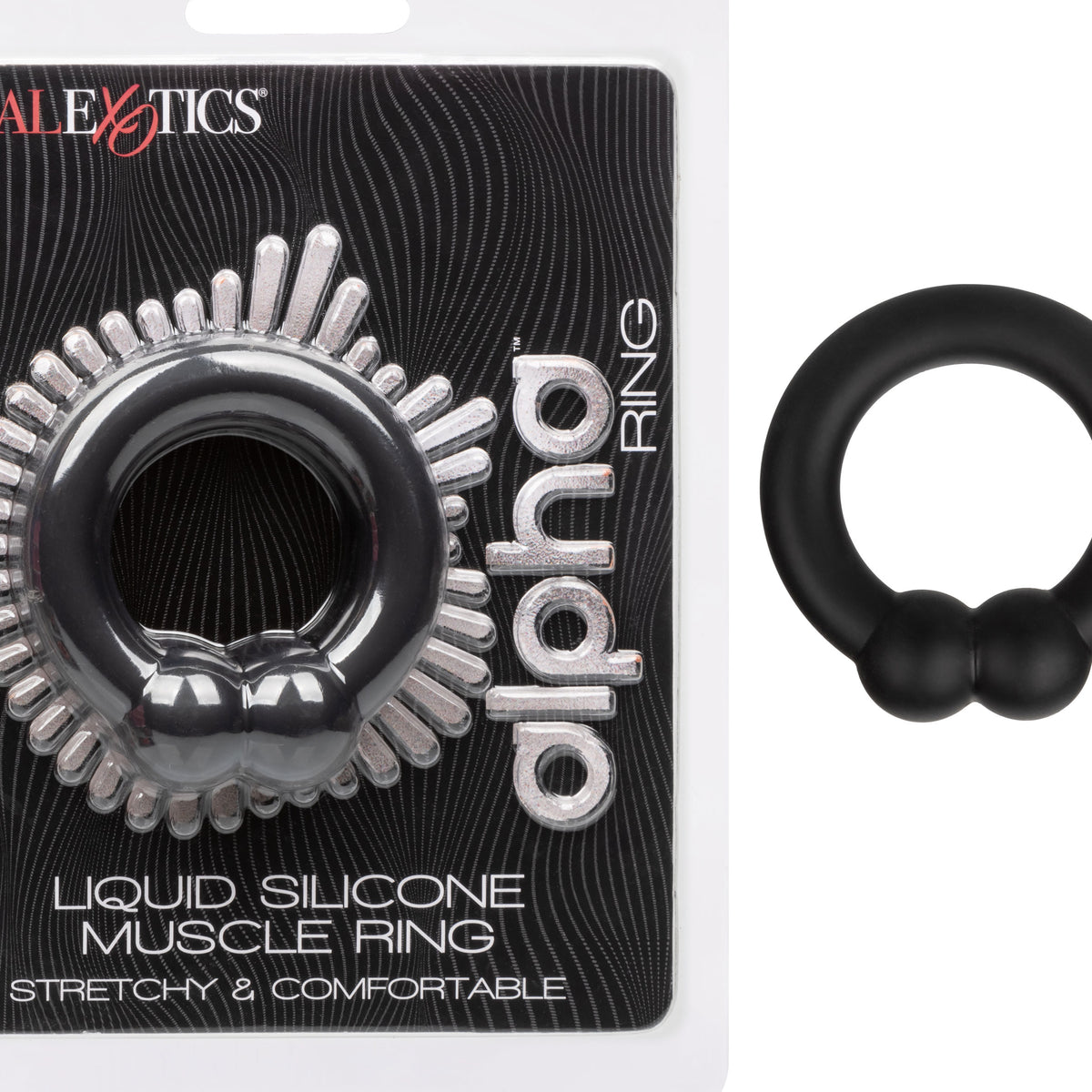 Alpha Liquid Silicone Muscle Ring - Black CalExotics