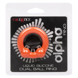 Alpha Liquid Silicone Dual Ball Ring - Orange Orange CalExotics