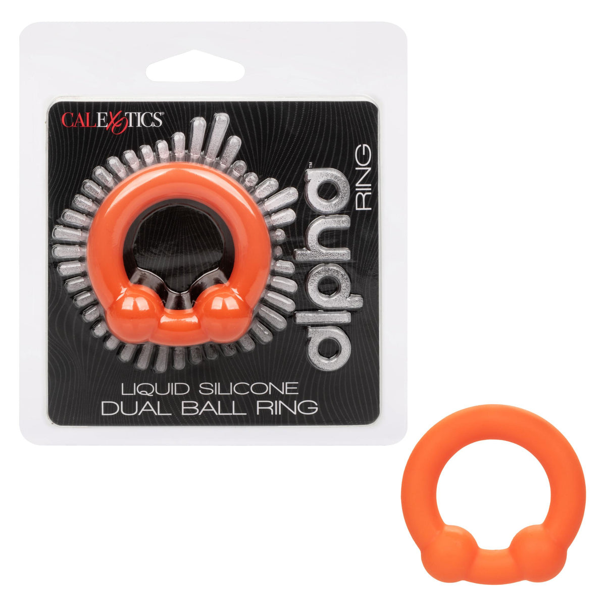 Alpha Liquid Silicone Dual Ball Ring - Orange Orange CalExotics