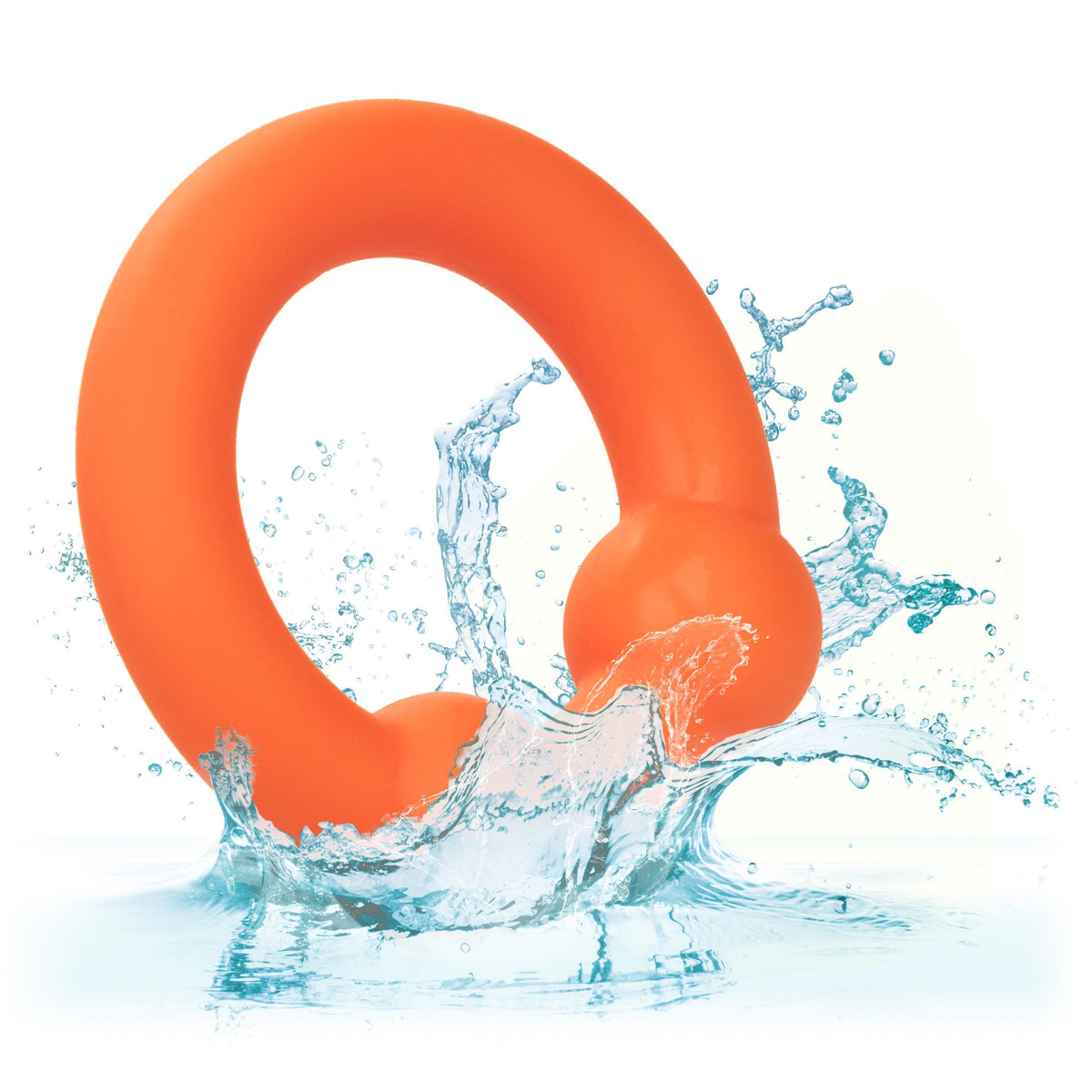 Alpha Liquid Silicone Dual Ball Ring - Orange Orange CalExotics