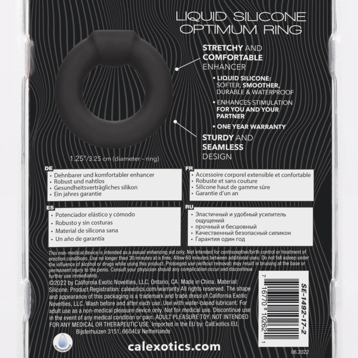 Alpha Liquid Silicone Optimum Ring - Black CalExotics