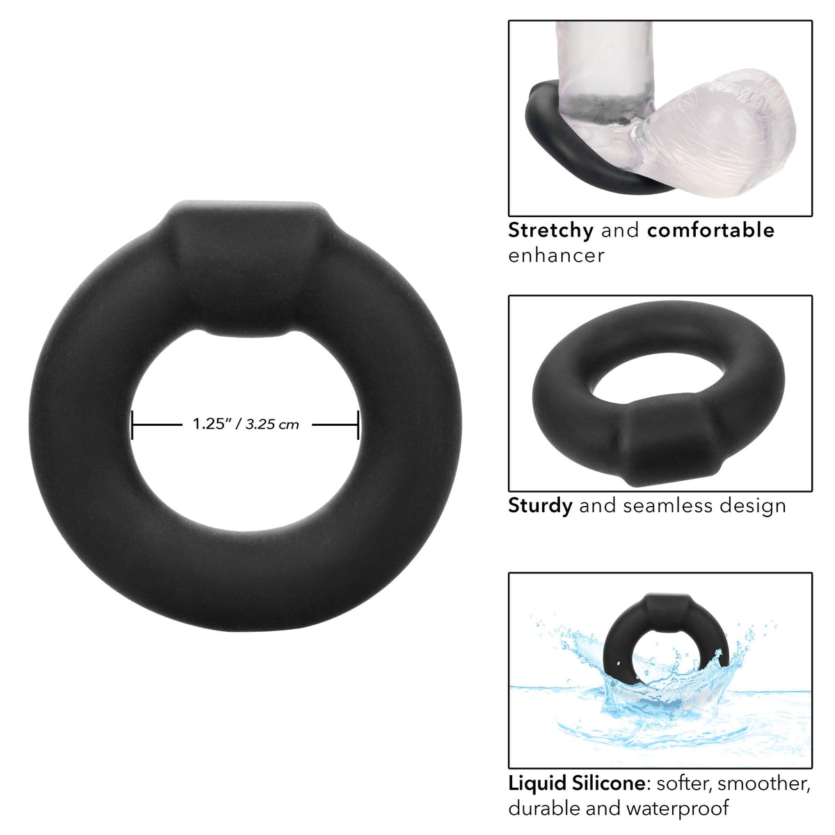 Alpha Liquid Silicone Optimum Ring - Black CalExotics