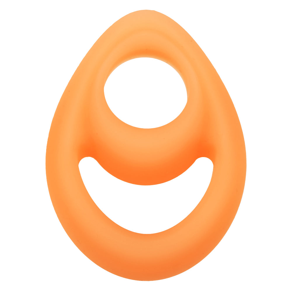 Alpha Glow-in-the-Dark Liquid Silicone Teardrop  Ring - Orange CalExotics