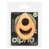 Alpha Glow-in-the-Dark Liquid Silicone Teardrop  Ring - Orange CalExotics