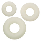 Alpha Glow-in-the-Dark Liquid Silicone 3 Ring Set  - White CalExotics