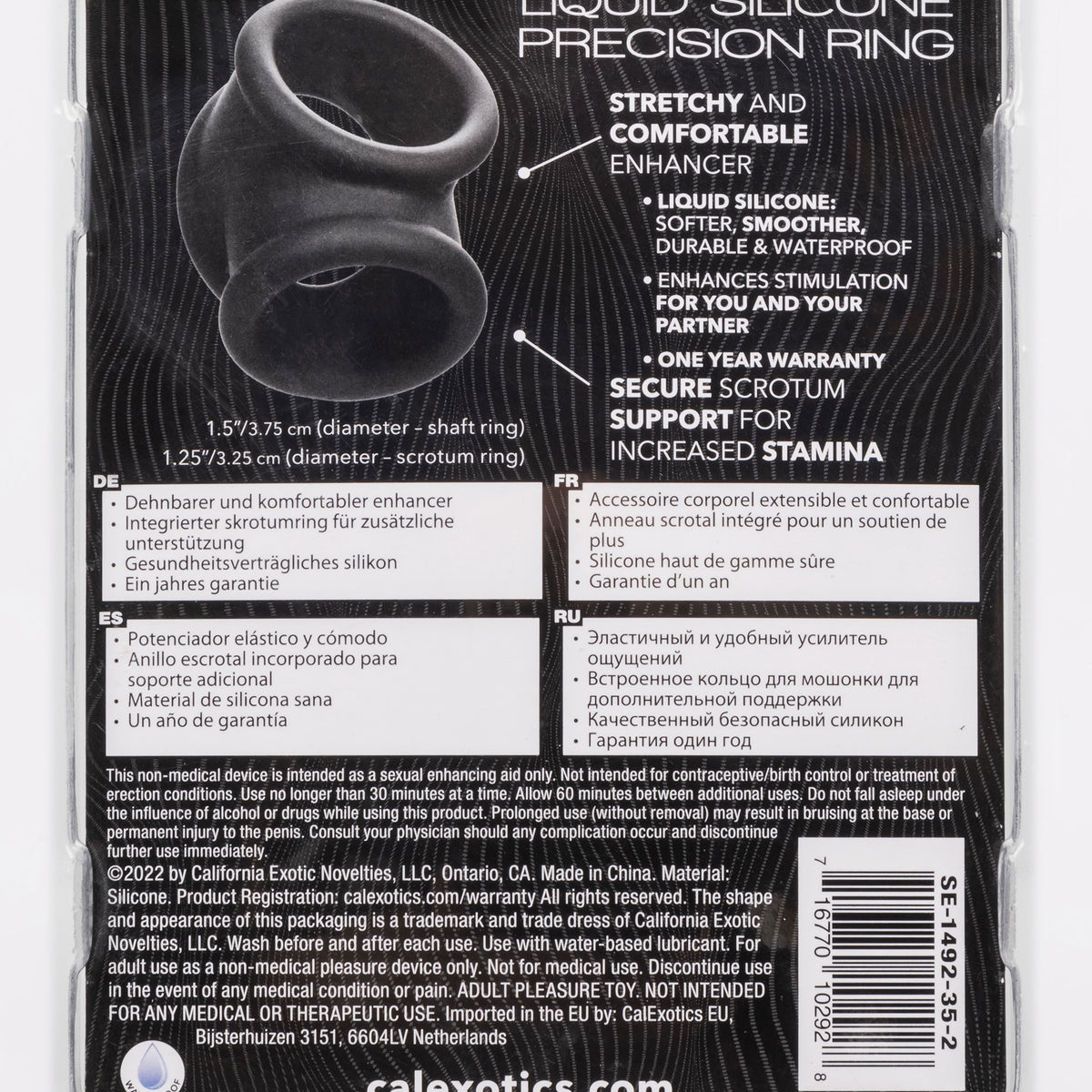 Alpha Liquid Silicone Precision Ring - Gray CalExotics