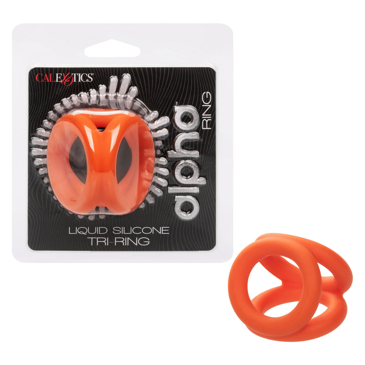 Alpha Liquid Silicone Tri-Ring - Orange  Orange CalExotics