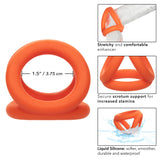 Alpha Liquid Silicone Tri-Ring - Orange  Orange CalExotics