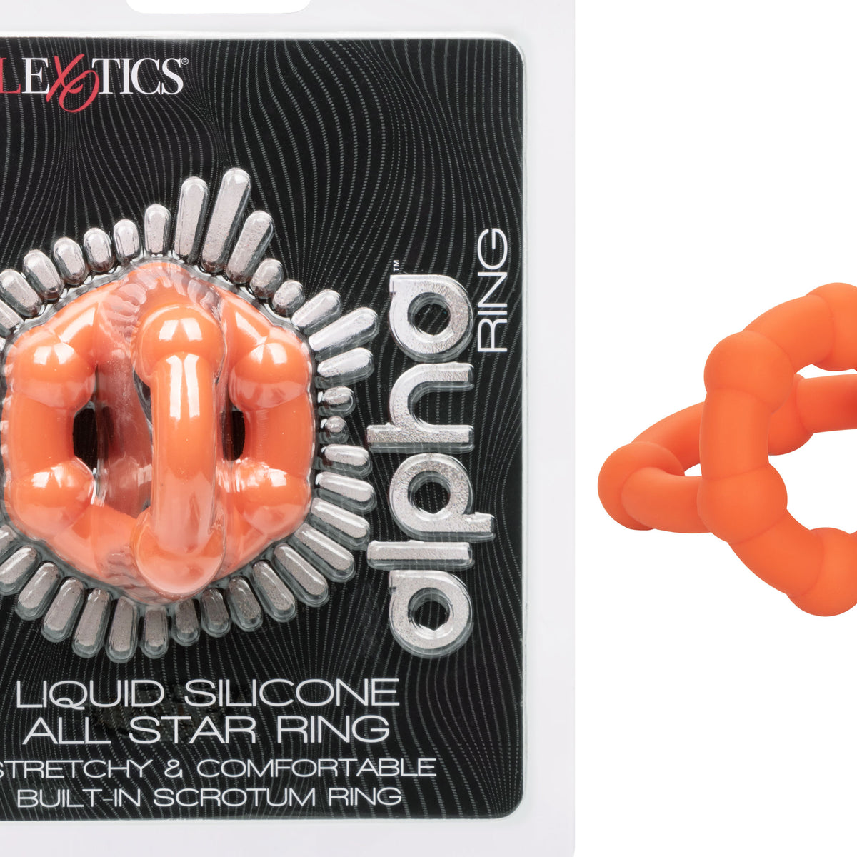 Alpha Liquid Silicone All Star Ring - Orange CalExotics