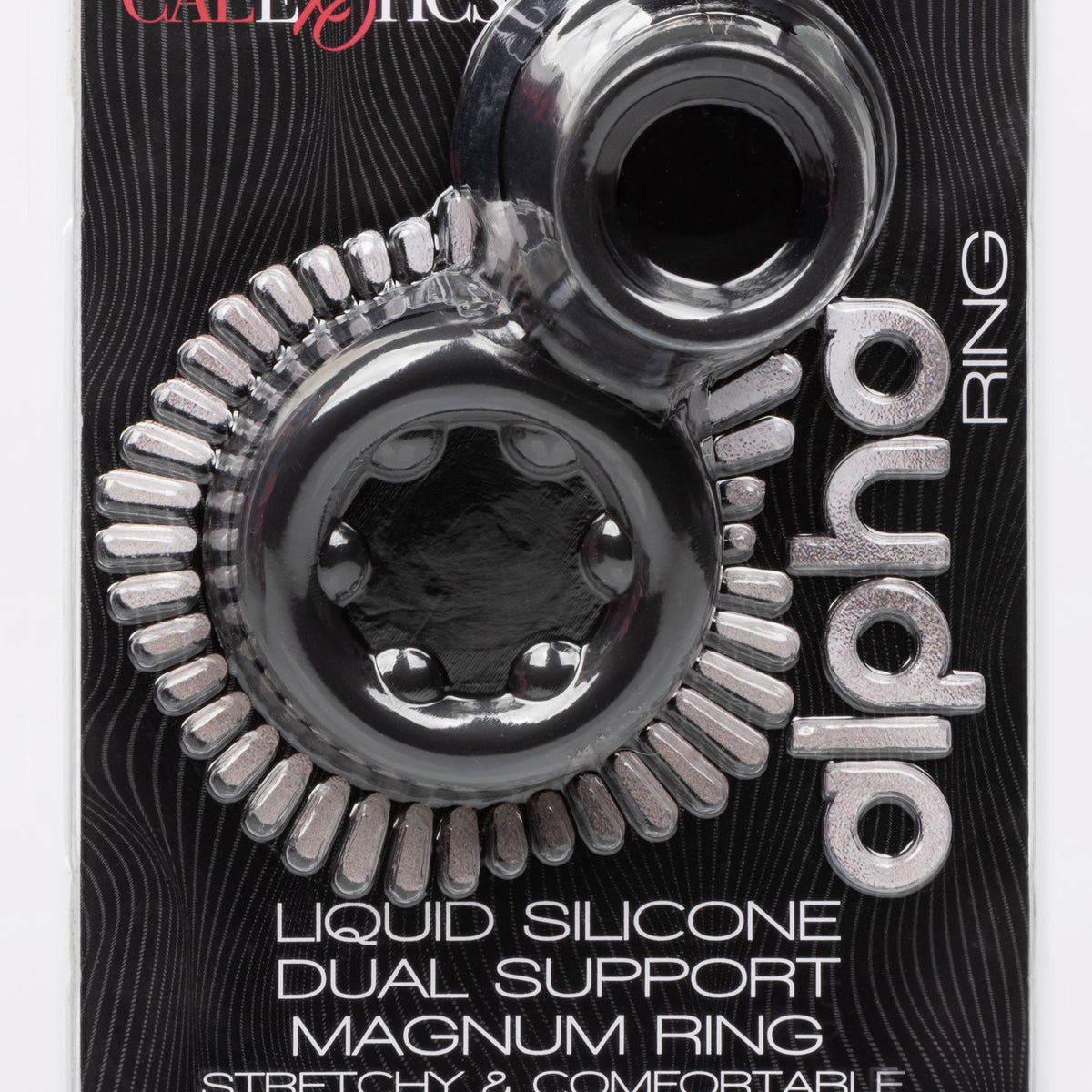 Alpha Liquid Silicone Dual Support Magnum Ring - Black CalExotics