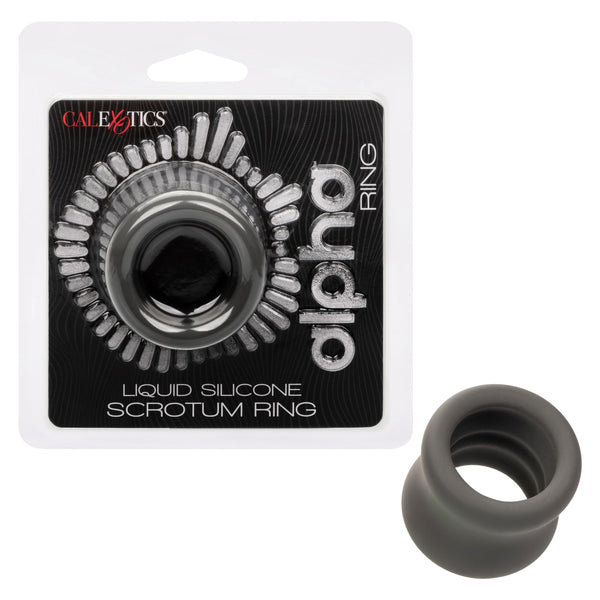 Alpha Liquid Silicone Scrotum Ring - Gray Gray CalExotics