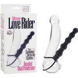 Silicone Love Rider Beaded Dual Penetrator - Black CalExotics