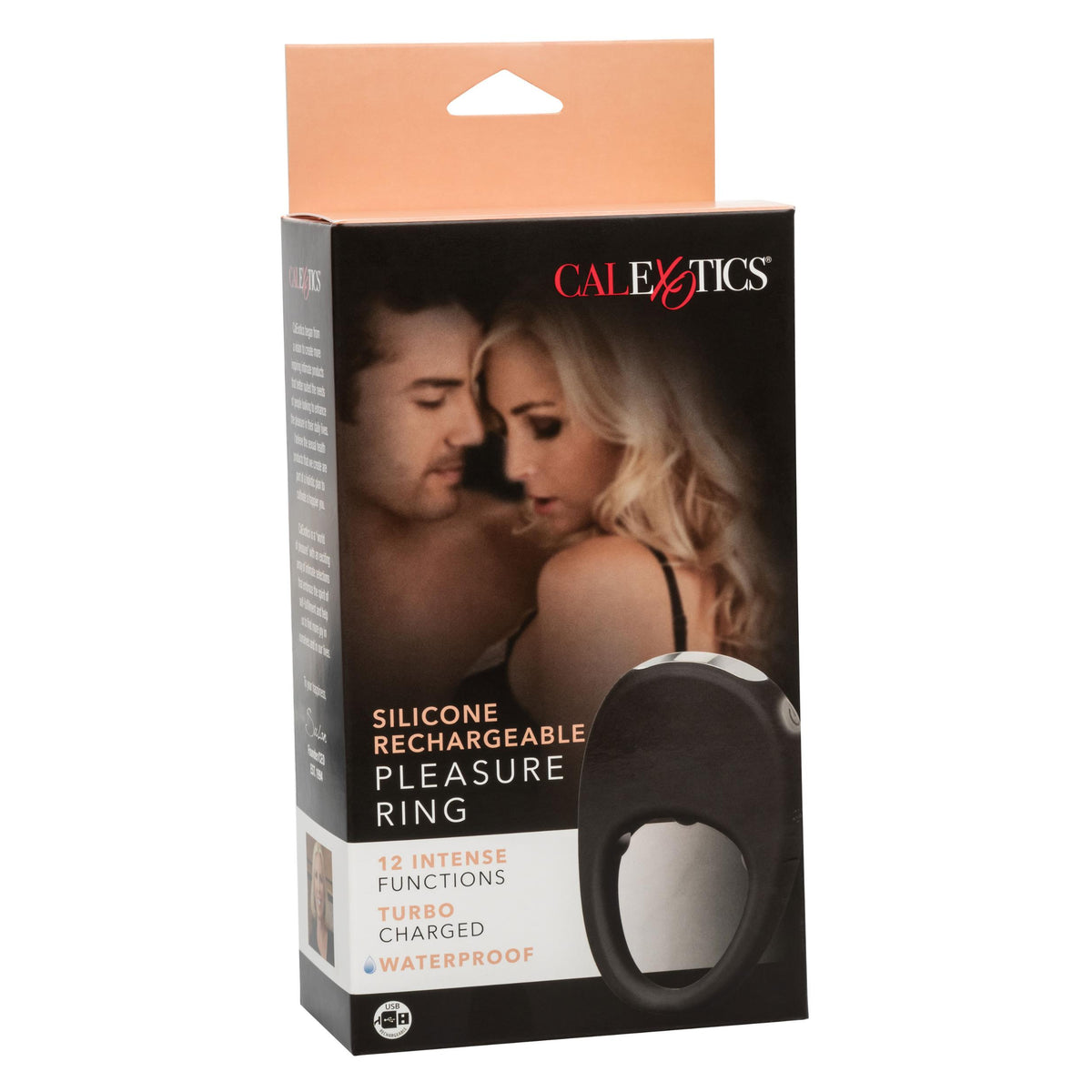 Silicone Rechargeable Pleasure Ring - Black - Black CalExotics