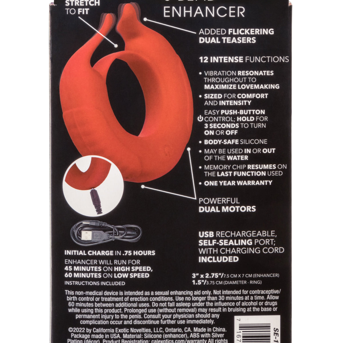 Silicone Rechargeable Taurus Enhancer - Red CalExotics