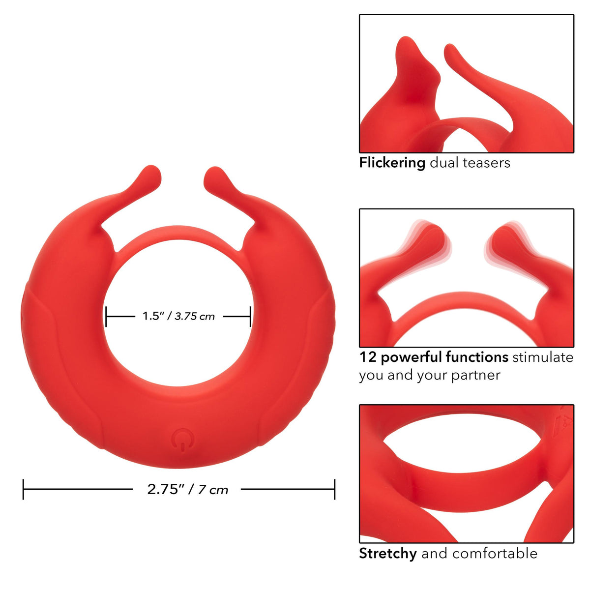 Silicone Rechargeable Taurus Enhancer - Red CalExotics