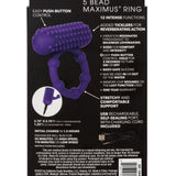 Silicone Rechargeable 5 Bead Maximus Ring - Purple CalExotics