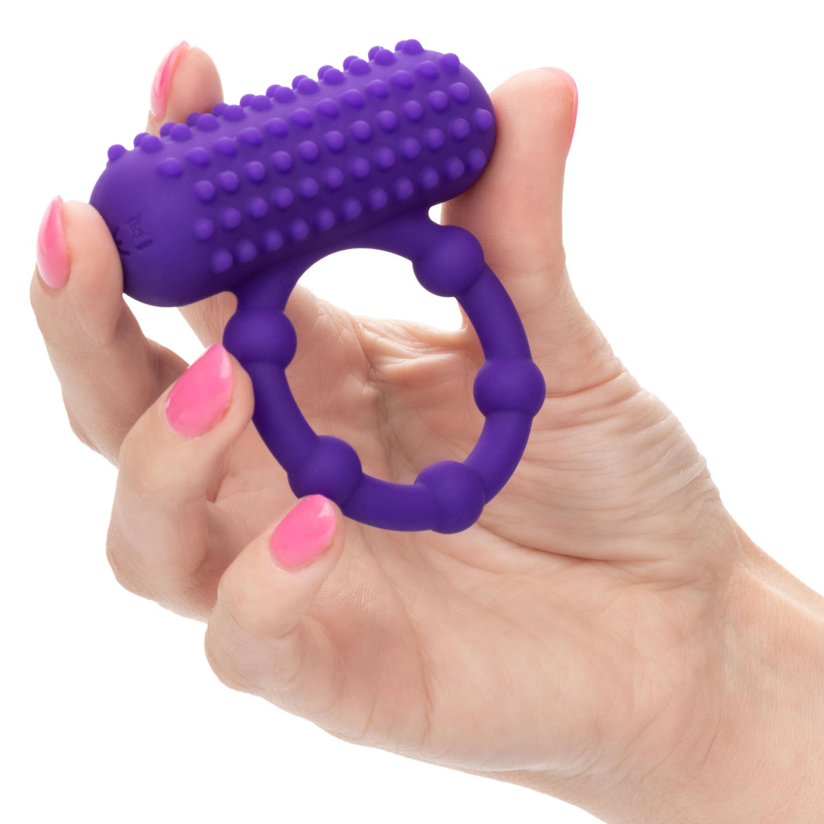 Silicone Rechargeable 5 Bead Maximus Ring - Purple CalExotics